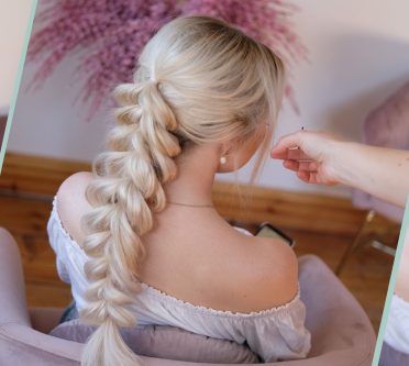 Die Kollage zeigt einen Pferdeschwanz und zwei Flechtfrisuren