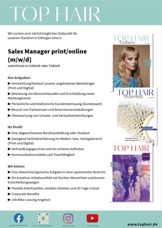 Vorschau auf die Stellenanzeige Sales Manager bei TOP HAIR