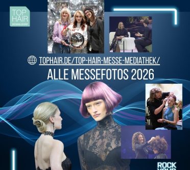 Bildkollage mit Bildern der TOP HAIR Messe 2026. Mit Texthinweis 