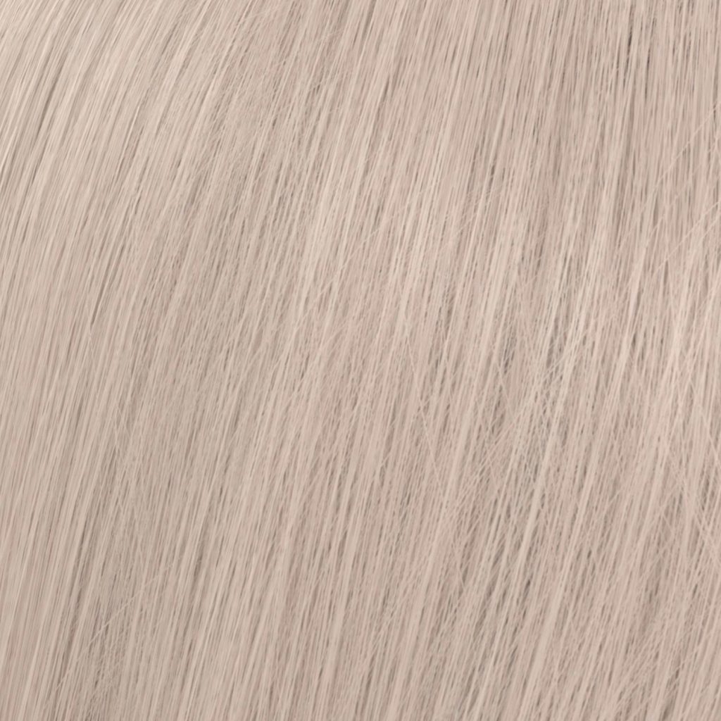 Close-up einer Scandi Beige blonden Haarsträhne